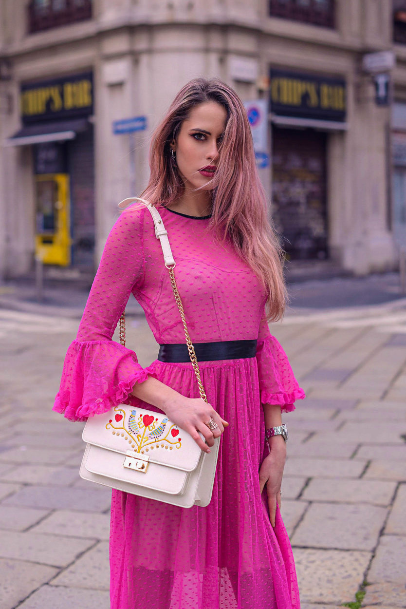 abito fucsia fashion blogger